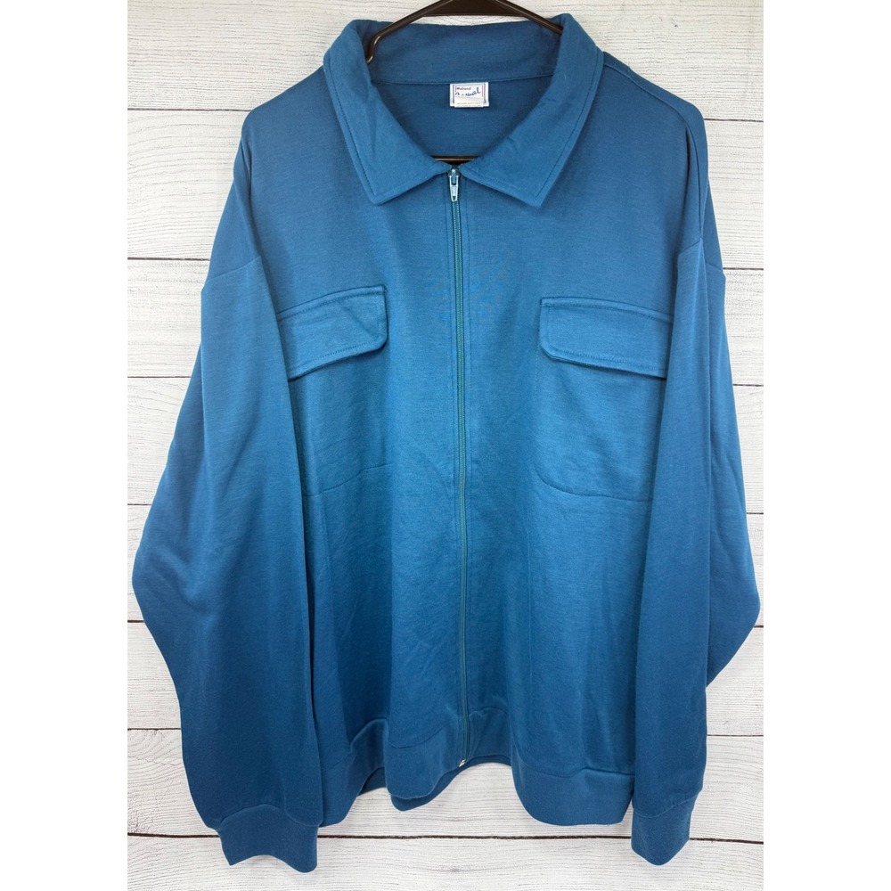 Haband Casual Joe Zip Up Jacket Blue Long Sleeve Collared Mens‎ XL